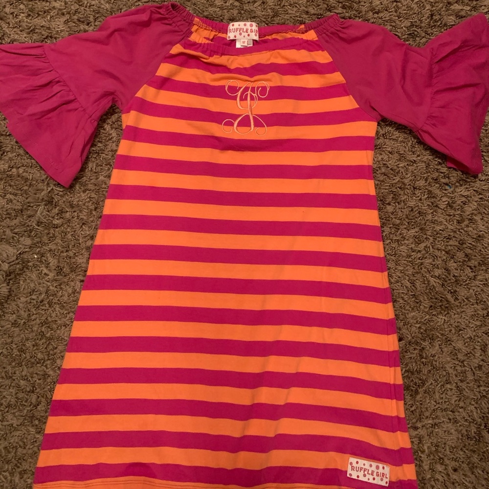 Ruffle Girl Bell Sleeve Dress